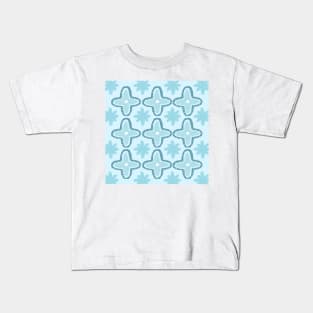 Boho Natural Collection Boho Aesthetic Star Pattern in Pastel Light Blue Kids T-Shirt